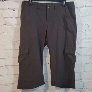 ATHLETA Dipper Low Rise Cargo Capri Pants Womens 10 Gray Black Activewear